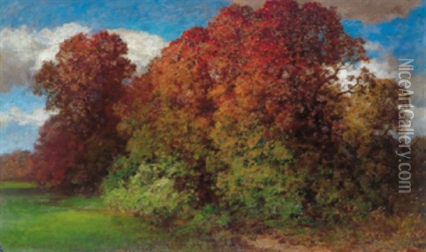 Herbstlandschaft Oil Painting - Traugott Hermann Ruedisuehli