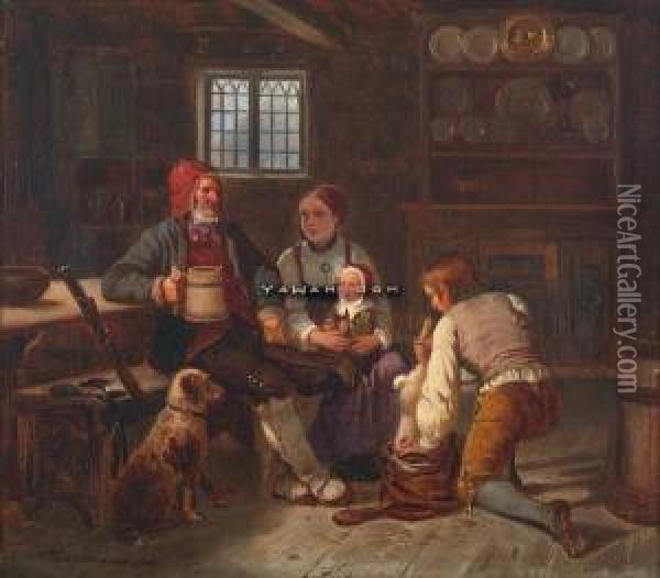 Gammel Jaeger, Motiv Fra Hallingdal Oil Painting - Adolphe Tidemand