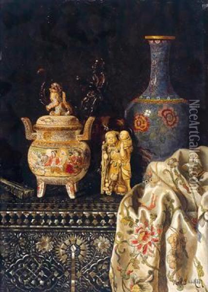 Asiatisches Stilleben Oil Painting - Max Schodl