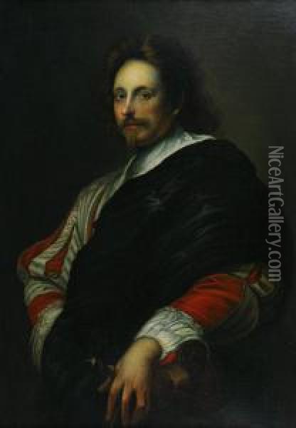 Portrait Of A Gentleman, Seated Oil Painting - Floris Claesz Van Dijck