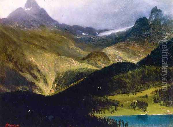 Mountain Landscape II Oil Painting - Albert Bierstadt
