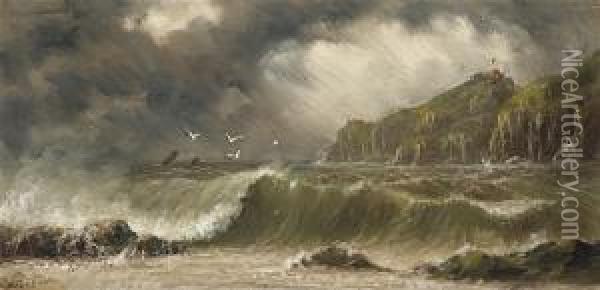 Coastal Storm Oil Painting - H. Forrest