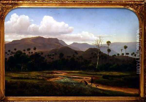 Mountain Scenery near Jamboroo Victoria Oil Painting - Eugene von Guerard