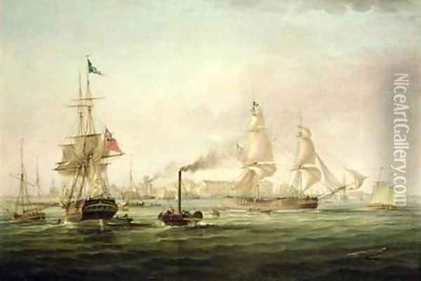 View of the Port of Hull with the Spartan Oil Painting - George the Elder Chambers