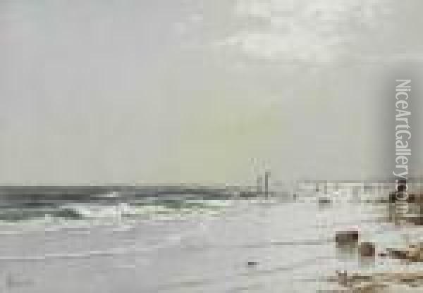 New England Beach Scene Oil Painting - Alfred Thompson Bricher