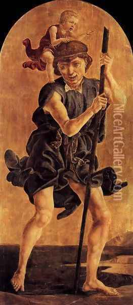St Christopher Oil Painting - Cosme Tura