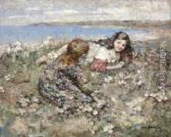 Spring Roses Oil Painting - Edward Atkinson Hornel