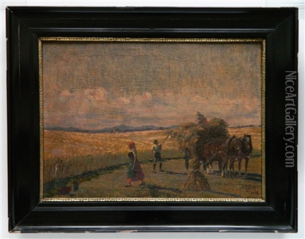 Harvest Time Oil Painting - Michael Sachs