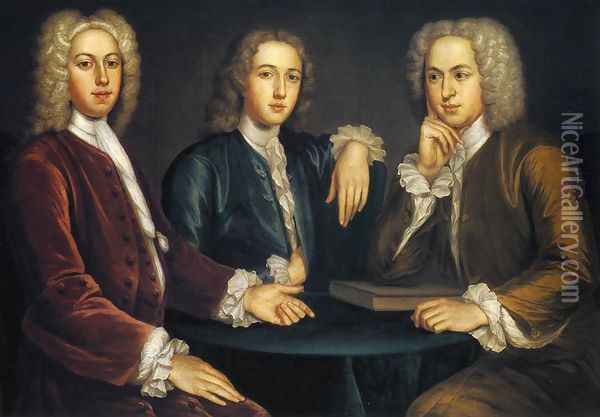 Daniel, Peter, and Andrew Oliver Oil Painting - John Smibert