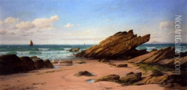 Summer Morning, St. Brides Bay, South Wales Oil Painting - David James