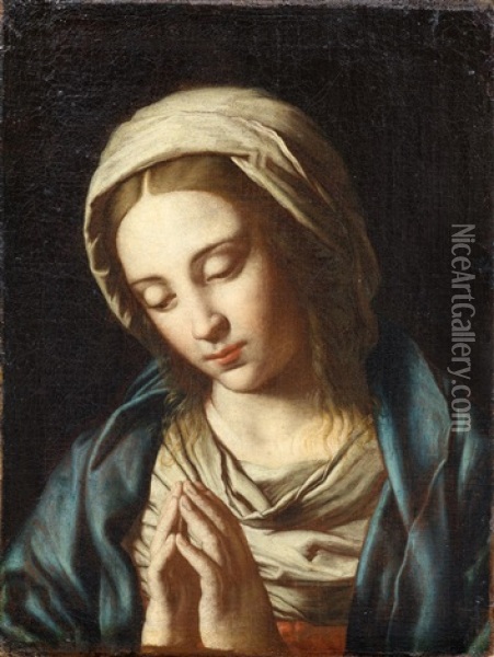 The Madonna At Prayer Oil Painting - Giovanni Battista Salvi (Il Sassoferrato)