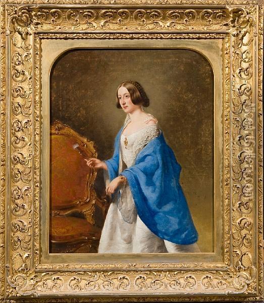 Portrait Of Elizabeth Rosenburg Of Bath, The Artist's Wife Oil Painting - William Duffield