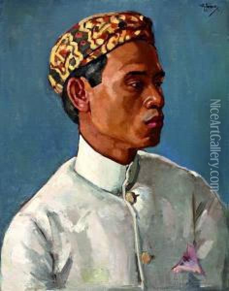 Portret Van Een Javaanse Man Oil Painting - Abraham Fresco