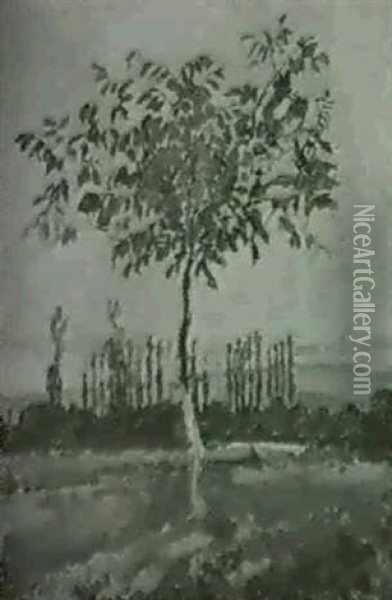 Herbstlich Gefarbter Baum In Weiter Ebene Oil Painting - Henry-Claudius Forestier