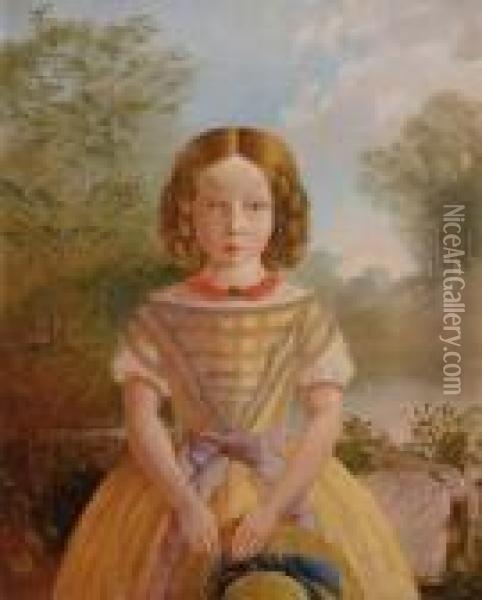 Girl In A Yellow Dress Oil Painting - Conrad Martens