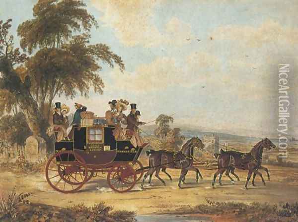 Brighton London Coach 1831 Oil Painting - John Frederick Herring Snr