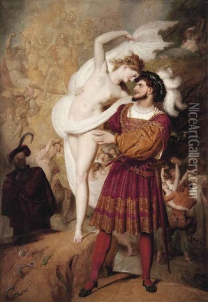 Faust And Lilith Oil Painting - Richard Westall