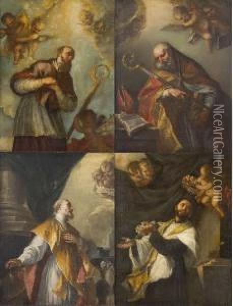 Sant'agostino
 San Gaetano Da Thiene
 San Filippo Neri
 San Francesco Di Sales Oil Painting - Francesco Migliori