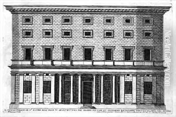 View of the facade of Palazzo Massimi alla Valle Rome Oil Painting - Ferrerio, Pietro