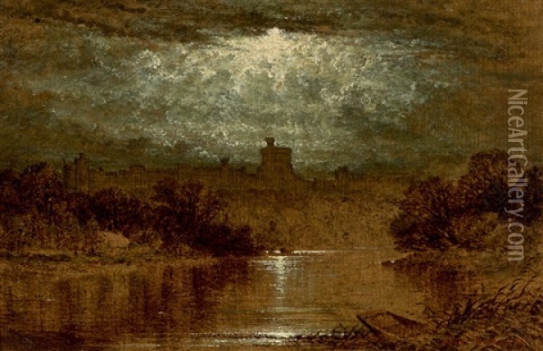 Moonlight Oil Painting - Albert Goodwin