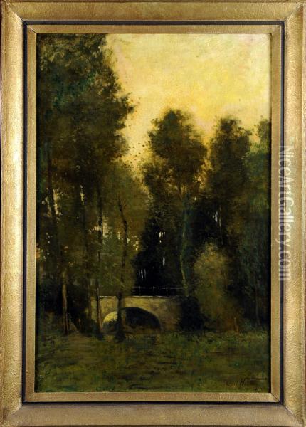 Pont Dans Un Sous-bois Oil Painting - Charles Houben