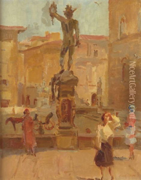 Piazza Della Signoria, Florence Oil Painting - Isaac Israels