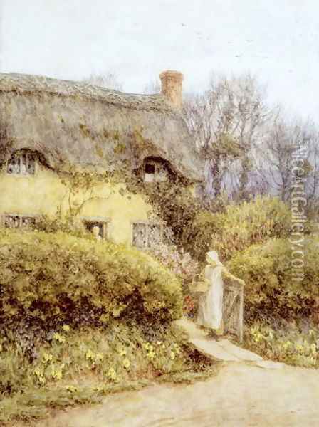 Cottage near Freshwater Oil Painting - Helen Mary Elizabeth Allingham