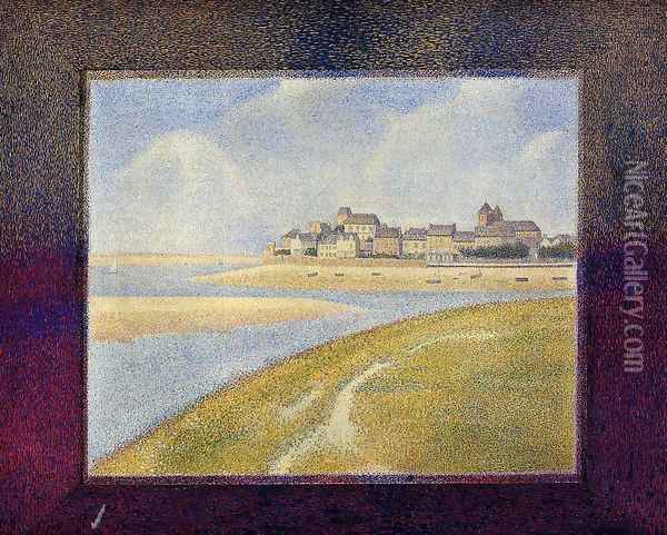 Le Crotoy, Upstream Oil Painting - Georges Seurat