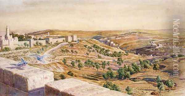 The Walls of Jerusalem Oil Painting - William Holman Hunt