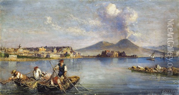 Veduta Di Napoli Oil Painting - Consalvo Carelli