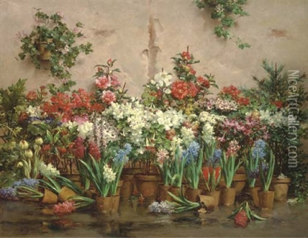 Sunlit Flowers Oil Painting - Georges Jeannin