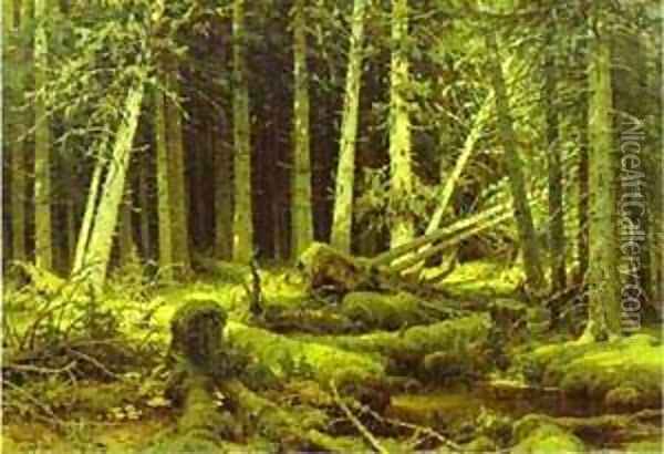 Wind Fallen Trees 1888 Oil Painting - Ivan Shishkin