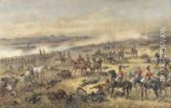 Battle Of Waterloo Oil Painting - Orlando Norie