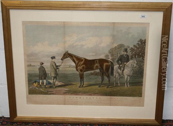 Newminster Winner Of The St Leger Oil Painting - Charles Hunt