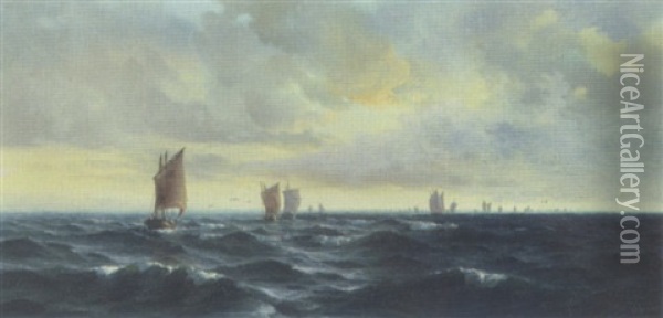 Return Of The Fishing Fleet Oil Painting - Henry Moore
