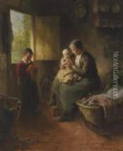 Mother's Joy Oil Painting - Bernard Johann De Hoog