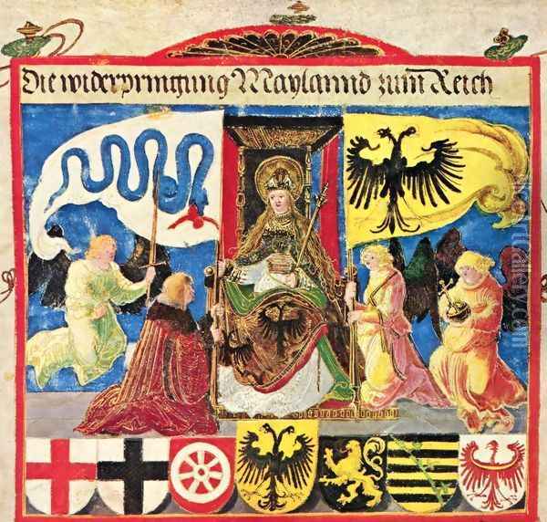 Emperor Maximilian triumph, The recovery of Milan Oil Painting - Albrecht Altdorfer