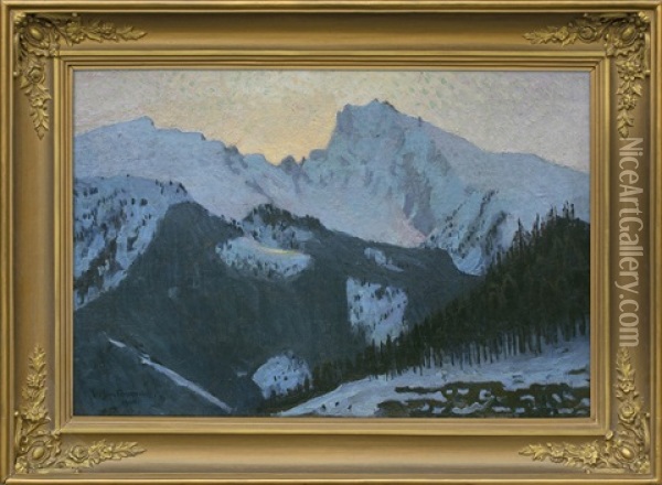 Winter In Tatra Oil Painting - Stefan Filipkiewicz
