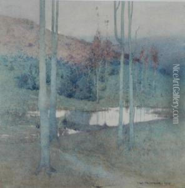 Quiet Pond Oil Painting - John William Tristram