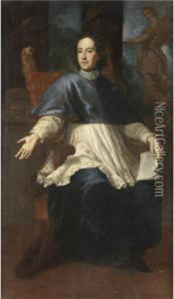 Ritratto Di Prelato Oil Painting - Giovanni Bernardo Carbone