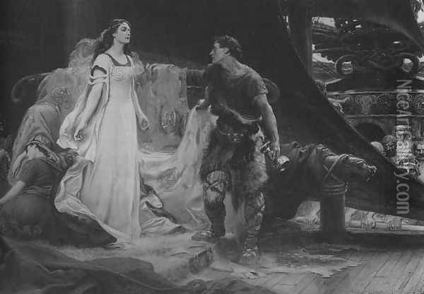 Tristan and Isolde Oil Painting - Herbert James Draper