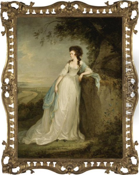 Portrait Of A Lady Oil Painting - Arthur William Devis