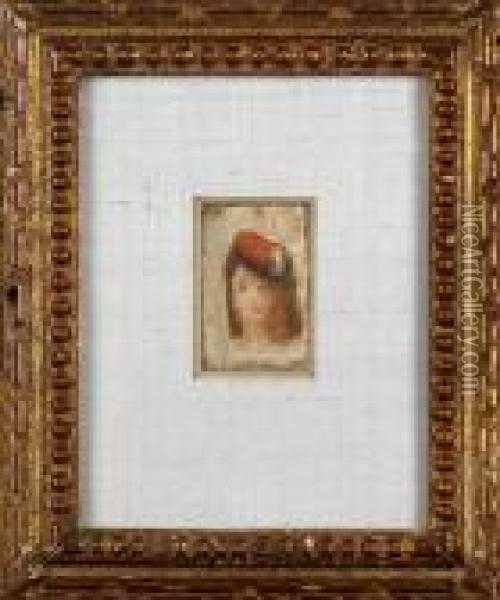Jeune Fille Au Beret Oil Painting - Pierre Auguste Renoir