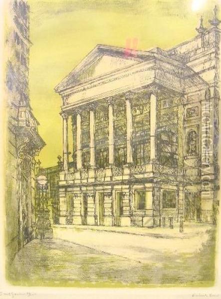 The Facade Of The Royal Opera House Covent Garden Oil Painting - John Axel Beer
