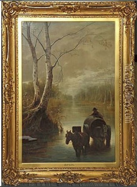 The Water Cart Oil Painting - Edwin Douglas