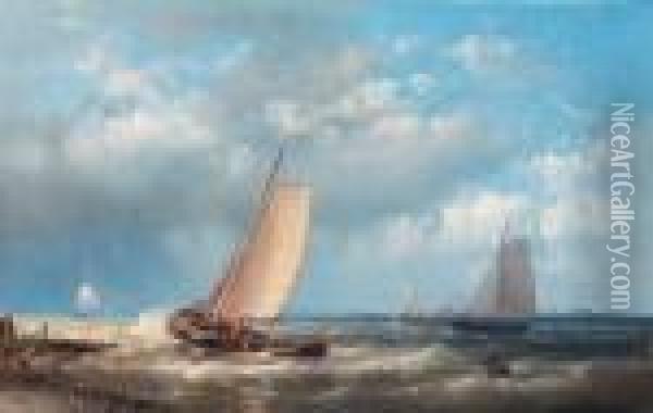 Full Sails Oil Painting - Abraham Hulk Jun.