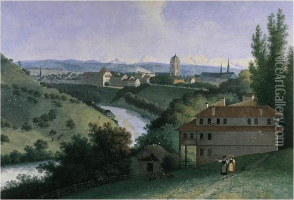 View Of Bern Oil Painting - Henri Knip