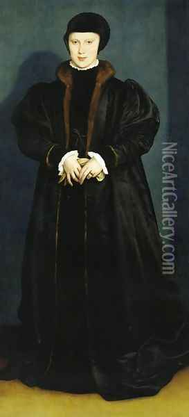 Portrait of Christina of Denmark Oil Painting - Hans Holbein the Younger