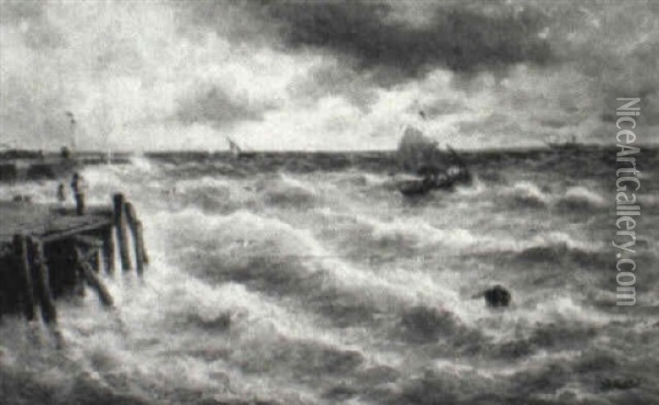 Storm Coming Oil Painting - Julius Karl Rose