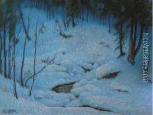 Deep Woods After Snowfall Oil Painting - William Samuel Horton
